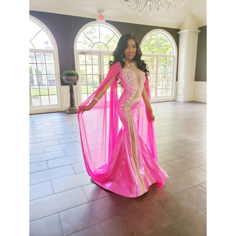 Hot Pink Glamorous Gown Lycra Dress